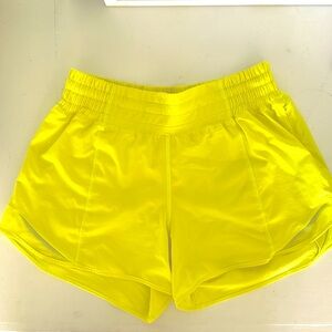 Lululemon lined shorts size 6, Yellow, Like new!